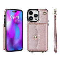 Buy Crossbody Wallet Phone Case, Magnetic Closure Flip Handbag, Leather, Card Holder, Wrist Strap Lanyard, RFID Blocking Kickstand Cover - OLIANA at Caseles-iPhone 16 Pro Max, Oliana-Brown