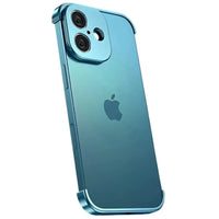Buy Metal Corner Bumper iPhone Case, Frameless Lens Protector, EdgeGuard Protective Cover - Owen at Caseles-iPhone 17, Blue