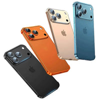 Buy Metal Corner Bumper iPhone Case, Frameless Lens Protector, EdgeGuard Protective Cover - Owen at Caseles-iPhone 17 Pro Max, Orange