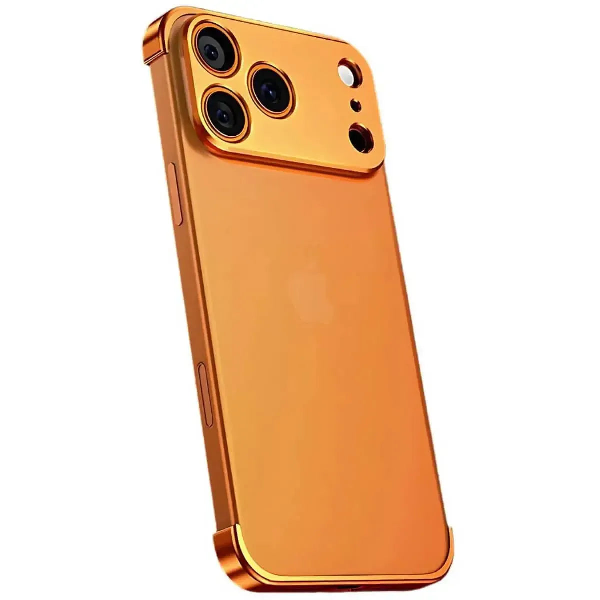 Buy Metal Corner Bumper iPhone Case, Frameless Lens Protector, EdgeGuard Protective Cover - Owen at Caseles-iPhone 17 Pro Max, Orange