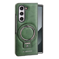 Buy Luxury Leather Magnetic Case for Samsung Z Fold Series, Built-in Invisible Stand, Premium Phone Cover - PHAROS at Caseles-Samsung Galaxy Z Fold 7, Green