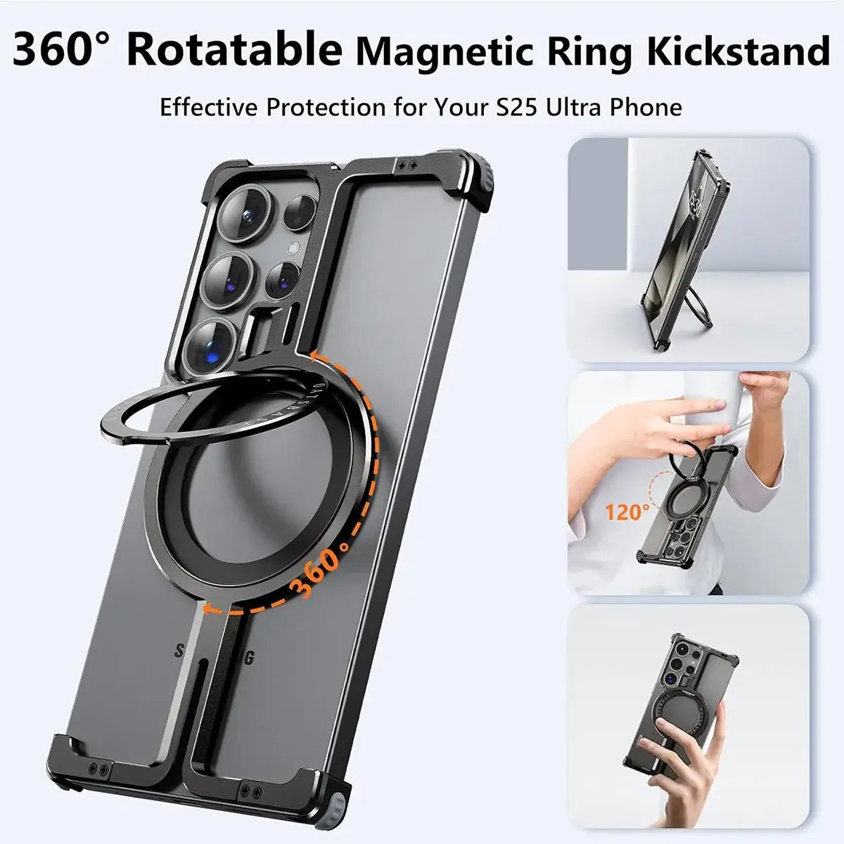 Buy Pi Case, with Invisible Magnetic O-Ring Stand Case, Minimalist Phone Case for Galaxy S - PI at Caseles-Samsung Galaxy S26 Ultra, Black