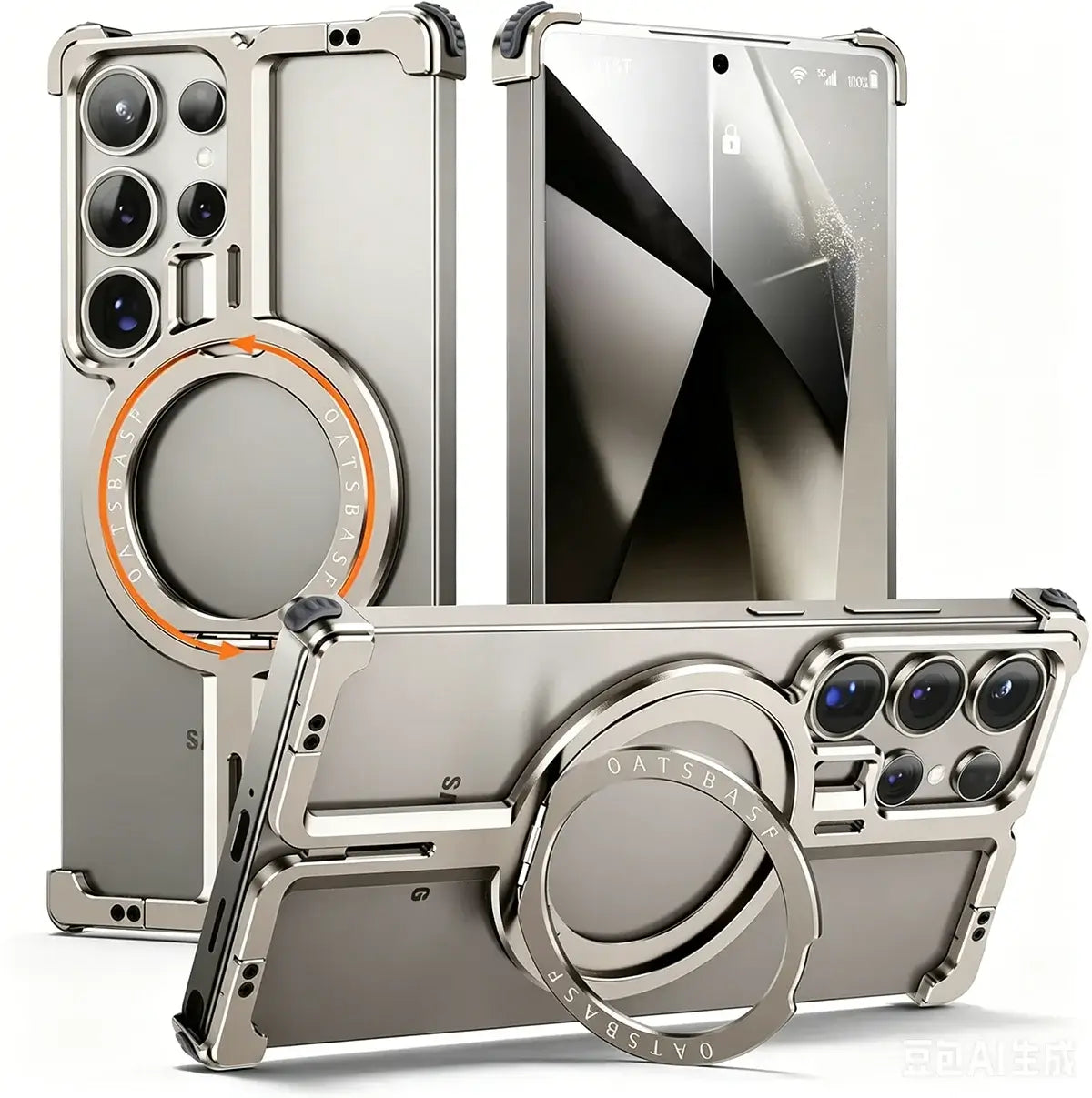 Buy Pi Case, with Invisible Magnetic O-Ring Stand Case, Minimalist Phone Case for Galaxy S - PI at Caseles-Samsung Galaxy S26 Ultra, Gray