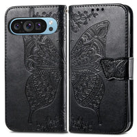 Buy Wallet Case for Google Pixel, Leather Flip Cover with Card Slots, Wrist Strap, Butterfly Embossed Design, Stand Feature for Women - Piper at Caseles-Google Pixel 10 Pro XL, Black
