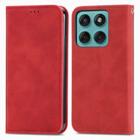 Buy Skin Touch Leather Wallet Case with Magnetic Closure, Slim Card Holder Flip Cover with Foldable Kickstand, Shockproof Protective Phone Case - Rhodes at Caseles-Motorola Edge Plus (2026), Bronze
