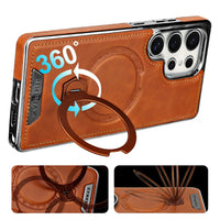 Buy Luxury Leather Invisible Stand Case for Samsung Galaxy: MagSafe & Sleek Protection -Robyn at Caseles -Samsung Galaxy S26 Ultra, Bronze