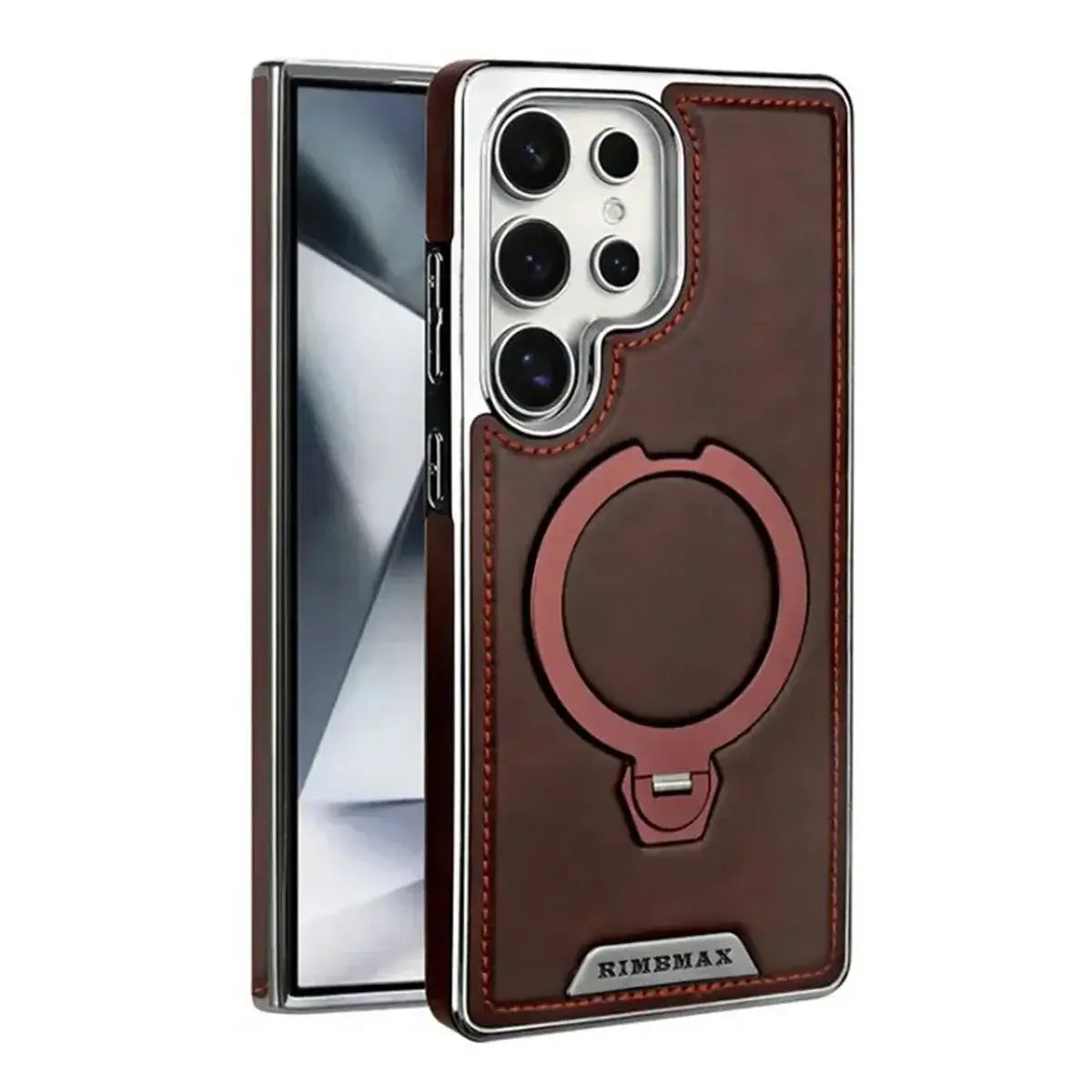 Buy Luxury Leather Invisible Stand Case for Samsung Galaxy: MagSafe & Sleek Protection -Robyn at Caseles -Samsung Galaxy S26 Ultra, Brown