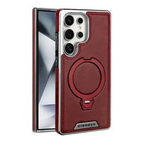 Buy Luxury Leather Invisible Stand Case for Samsung Galaxy: MagSafe & Sleek Protection -Robyn at Caseles -Samsung Galaxy S26 Ultra, Red