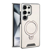 Buy Luxury Leather Invisible Stand Case for Samsung Galaxy: MagSafe & Sleek Protection -Robyn at Caseles -Samsung Galaxy S26 Ultra, White