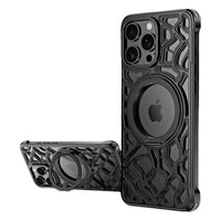 Buy Luxury Aluminum iPhone Case with 360° Rotatable Ring Kickstand, Magnetic Slim Shockproof Cover, Heat Dissipation, Titanium Finish - Rockwell at Caseles-iPhone 16 Pro Max, Black