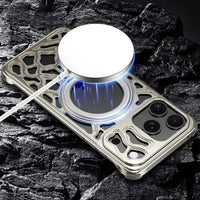 Buy Aluminum Metal Frameless Design Bumper Phone Case for iPhone with Rotatable Ring Holder Magnetic Kickstand Cover - ZEE at Caseles-iPhone 17 Pro Max, Black