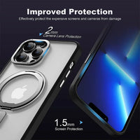 Buy 360° Rotatable Stand Ring Holder, Compatible with Magsafe, Magnetic Kickstand Shockproof Cover - ROWAN at Caseles-iPhone 16 Pro Max, Rowan-Black