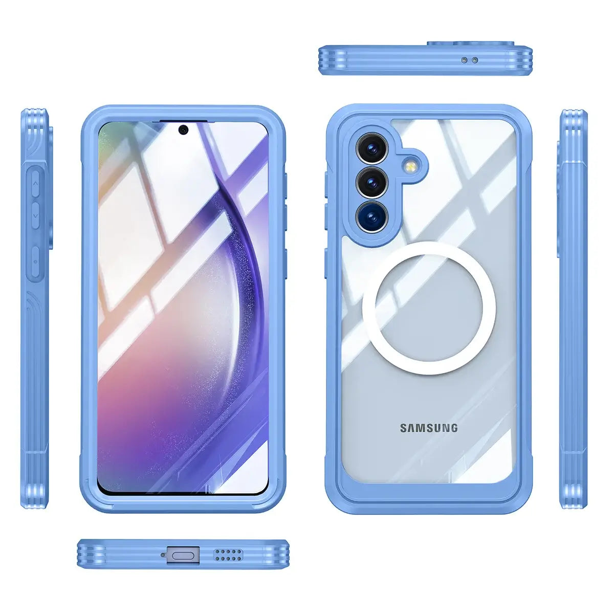 Buy Full-Body Rugged Shield for Samsung A Series: 360° Magnetic Case with Built-in 9H+ Screen Protector - SILO at Caseles-Samsung Galaxy A57 5G, Black
