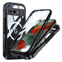 Buy Full-Body Rugged Shield for Google Pixel: 360° Magnetic Case with Built-in 9H+ Screen Protector - SPEX at Caseles-Google Pixel 10 Pro XL, Black