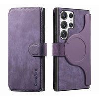 Buy Retro Magnetic Wallet Case, Support Magsafe, Detachable 2in1 Folio Flip Cover, with Card Slots - Stanley at Caseles-Samsung Galaxy A55 5G, Black