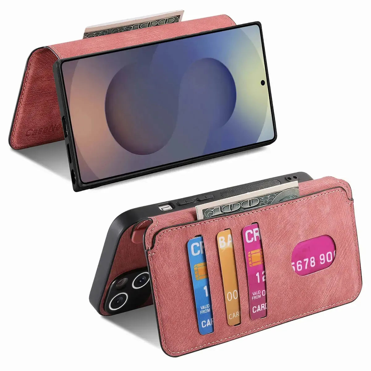 Buy Retro Magnetic Wallet Case, Support Magsafe, Detachable 2in1 Folio Flip Cover, with Card Slots - Stanley at Caseles-Samsung Galaxy A55 5G, Black