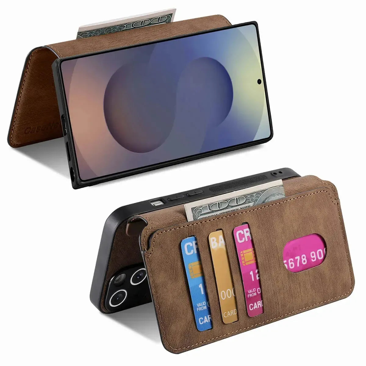 Buy Retro Magnetic Wallet Case, Support Magsafe, Detachable 2in1 Folio Flip Cover, with Card Slots - Stanley at Caseles-Samsung Galaxy A55 5G, Black