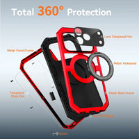 Buy 360° Rotatable Magnetic Stand Case | Full-Body Protection, Lens Guard & Wireless Charging Support - Stark at Caseles-iPhone 17 Pro Max, Orange
