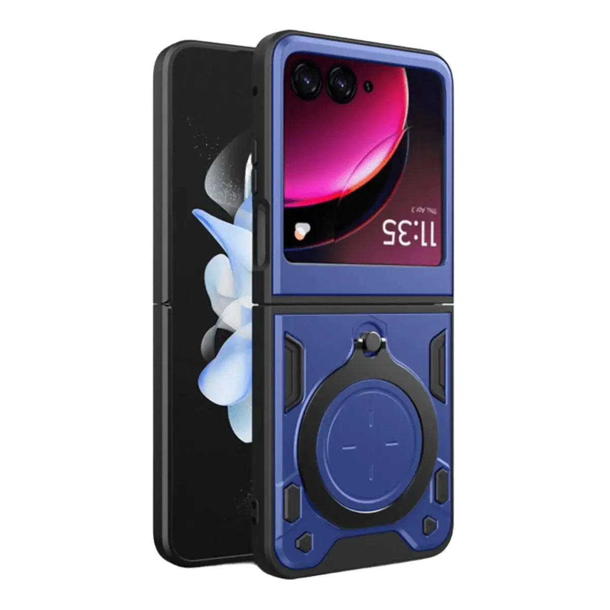 Buy Industrial Armor for Moto Razr: Magnetic Ring Stand, 2-in-1 Shockproof Heavy-Duty Case - Tal at Caseles-Motorola Razr Ultra (2025), Blue