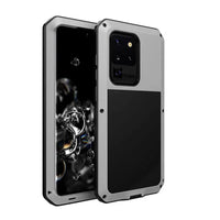 Buy Classic Full Body Metal Armor Phone Case, with Screen Protector, Heavy Duty Defender Shockproof Case - Theo at Caseles-Samsung Galaxy S25 Ultra, Black