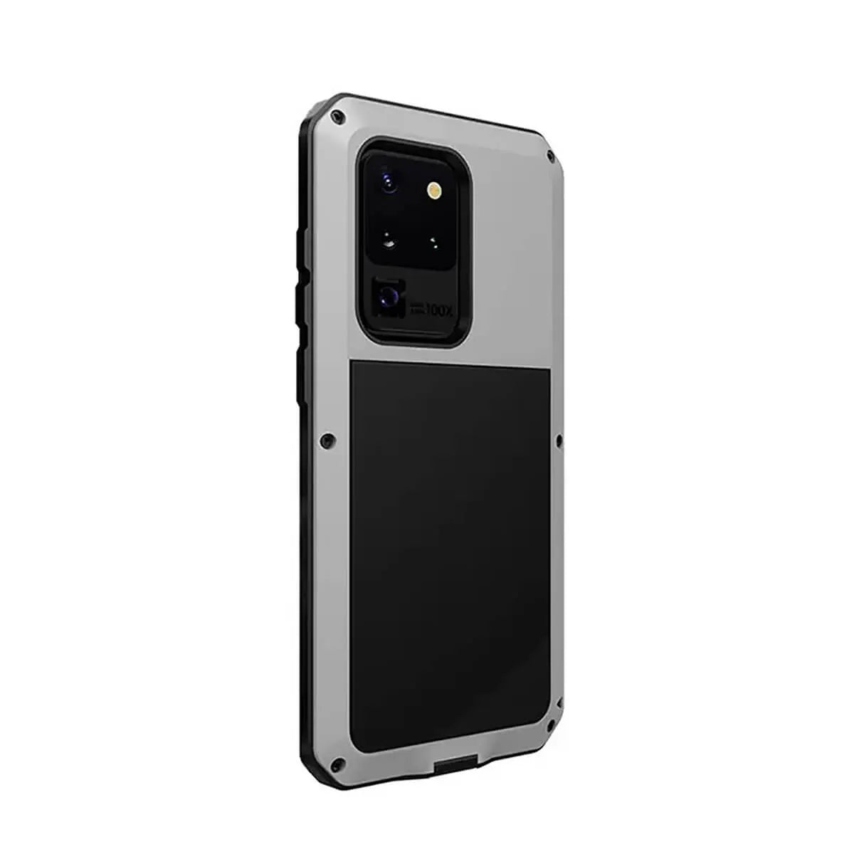 Buy Classic Full Body Metal Armor Phone Case, with Screen Protector, Heavy Duty Defender Shockproof Case - Theo at Caseles-Samsung Galaxy S25 Ultra, Black