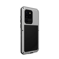 Buy Classic Full Body Metal Armor Phone Case, with Screen Protector, Heavy Duty Defender Shockproof Case - Theo at Caseles-Samsung Galaxy S25 Ultra, Black