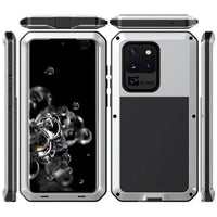 Buy Classic Full Body Metal Armor Phone Case, with Screen Protector, Heavy Duty Defender Shockproof Case - Theo at Caseles-Samsung Galaxy S25 Ultra, Black