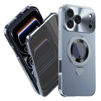 Buy Caseles Anti-Spy Metal Armor for iPhone: 360° Rotating Stand, 9H Privacy Glass & MagSafe Shield - VADEN at Caseles-iPhone 17 Pro Max, Blue