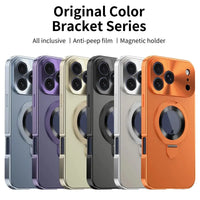 Buy Caseles Anti-Spy Metal Armor for iPhone: 360° Rotating Stand, 9H Privacy Glass & MagSafe Shield - VADEN at Caseles-iPhone 17 Pro Max, Orange