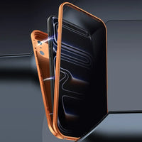 Buy Caseles Anti-Spy Metal Armor for iPhone: 360° Rotating Stand, 9H Privacy Glass & MagSafe Shield - VADEN at Caseles-iPhone 17 Pro Max, Orange