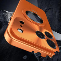 Buy Caseles Anti-Spy Metal Armor for iPhone: 360° Rotating Stand, 9H Privacy Glass & MagSafe Shield - VADEN at Caseles-iPhone 17 Pro Max, Orange
