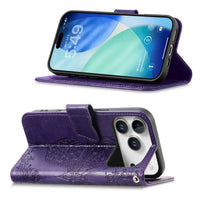 Buy Wallet Case for iPhone, Leather Flip Cover with Card Slots, Wrist Strap, Butterfly Embossed Design, Stand Feature - VANNY at Caseles-iPhone 17 Pro Max, Black