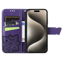 Buy Wallet Case for iPhone, Leather Flip Cover with Card Slots, Wrist Strap, Butterfly Embossed Design, Stand Feature - VANNY at Caseles-iPhone 17 Pro Max, Black