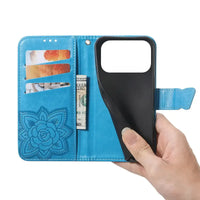 Buy Wallet Case for iPhone, Leather Flip Cover with Card Slots, Wrist Strap, Butterfly Embossed Design, Stand Feature - VANNY at Caseles-iPhone 17 Pro Max, Black