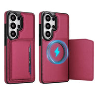 Buy Shockproof Protective Case with Card Holder, Magnetic Charging Compatibility & Hands-Free Viewing Stand - Vaun at Caseles-Samsung Galaxy S26 Ultra, Black