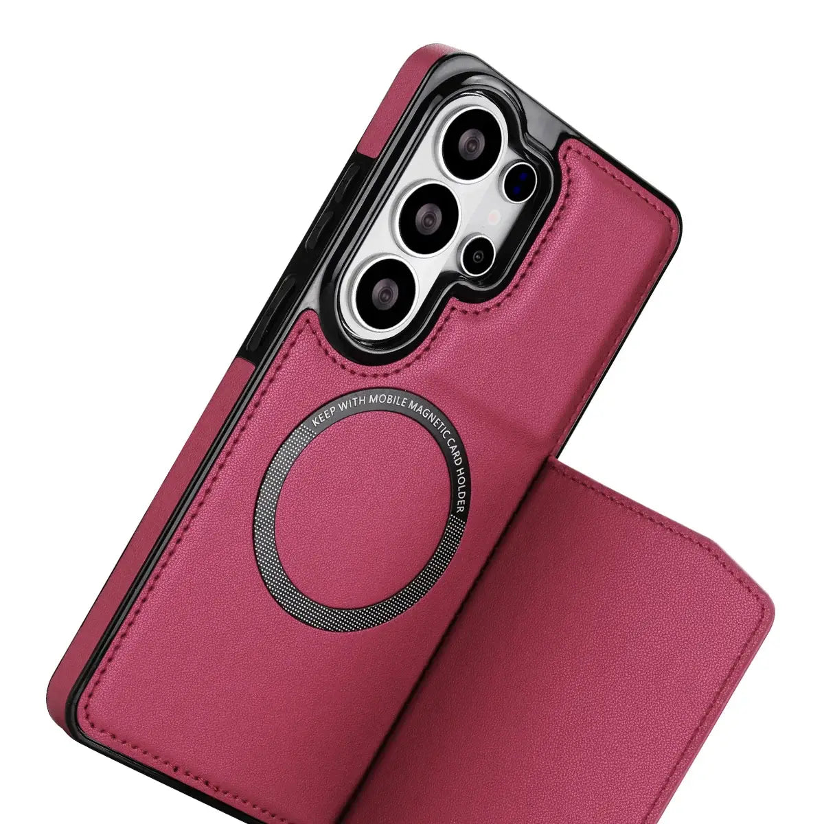 Buy Shockproof Protective Case with Card Holder, Magnetic Charging Compatibility & Hands-Free Viewing Stand - Vaun at Caseles-Samsung Galaxy S26 Ultra, Black