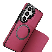 Buy Shockproof Protective Case with Card Holder, Magnetic Charging Compatibility & Hands-Free Viewing Stand - Vaun at Caseles-Samsung Galaxy S26 Ultra, Black