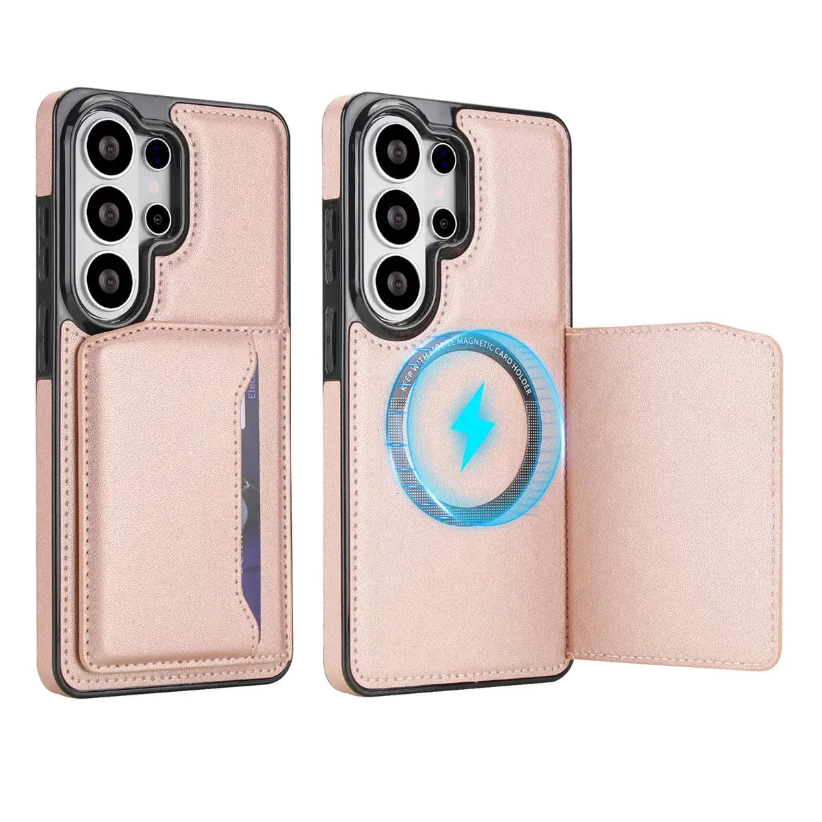 Buy Shockproof Protective Case with Card Holder, Magnetic Charging Compatibility & Hands-Free Viewing Stand - Vaun at Caseles-Samsung Galaxy S26 Ultra, Black