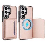 Buy Shockproof Protective Case with Card Holder, Magnetic Charging Compatibility & Hands-Free Viewing Stand - Vaun at Caseles-Samsung Galaxy S26 Ultra, Black
