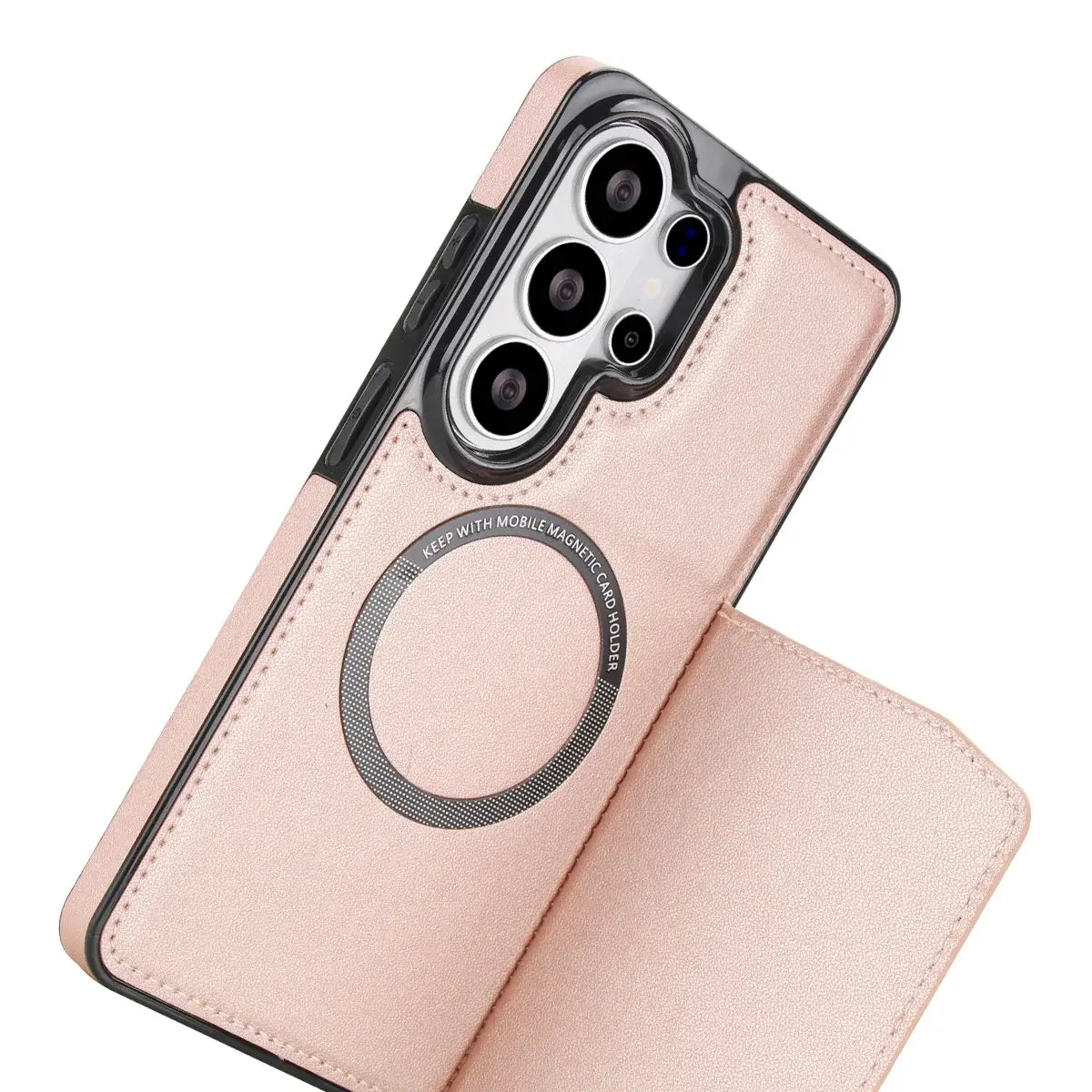 Buy Shockproof Protective Case with Card Holder, Magnetic Charging Compatibility & Hands-Free Viewing Stand - Vaun at Caseles-Samsung Galaxy S26 Ultra, Black