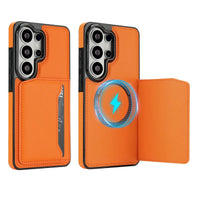 Buy Shockproof Protective Case with Card Holder, Magnetic Charging Compatibility & Hands-Free Viewing Stand - Vaun at Caseles-Samsung Galaxy S26 Ultra, Black