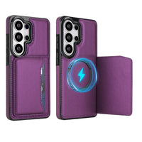 Buy Shockproof Protective Case with Card Holder, Magnetic Charging Compatibility & Hands-Free Viewing Stand - Vaun at Caseles-Samsung Galaxy S26 Ultra, Black