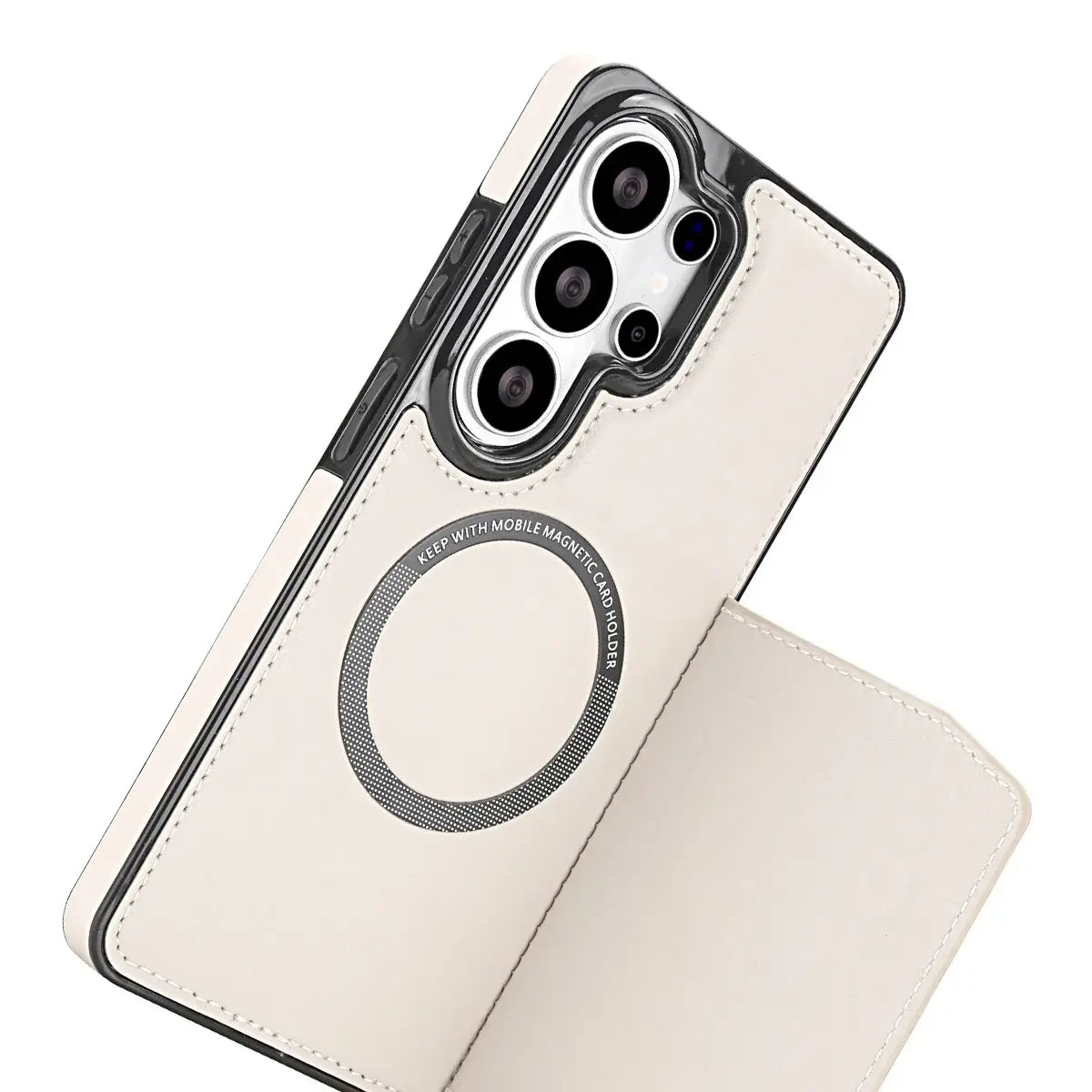 Buy Shockproof Protective Case with Card Holder, Magnetic Charging Compatibility & Hands-Free Viewing Stand - Vaun at Caseles-Samsung Galaxy S26 Ultra, Black