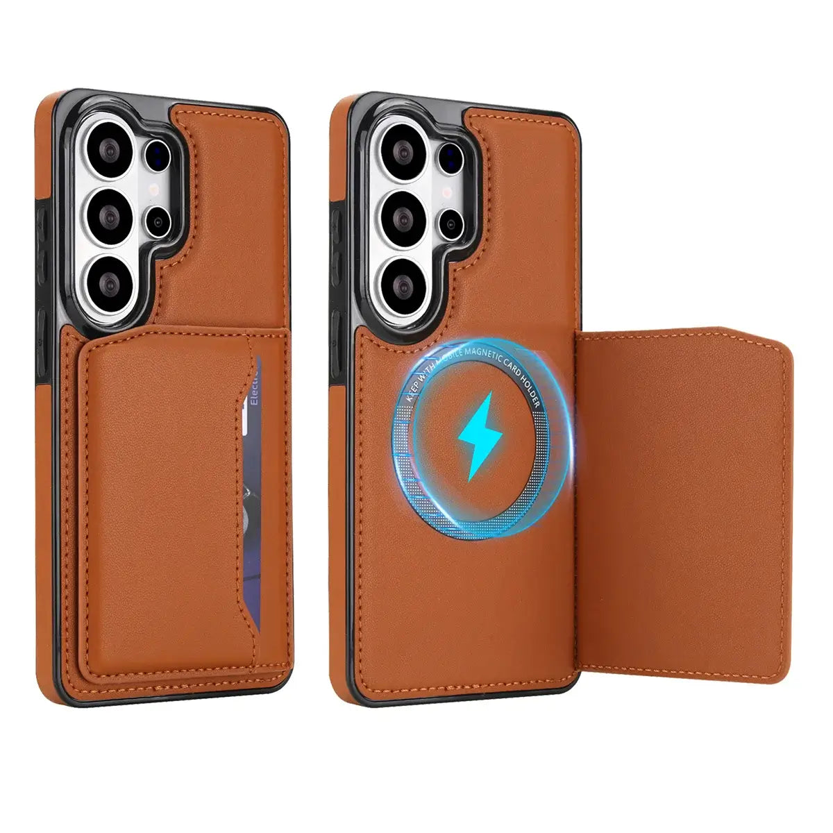 Buy Shockproof Protective Case with Card Holder, Magnetic Charging Compatibility & Hands-Free Viewing Stand - Vaun at Caseles-Samsung Galaxy S26 Ultra, Black