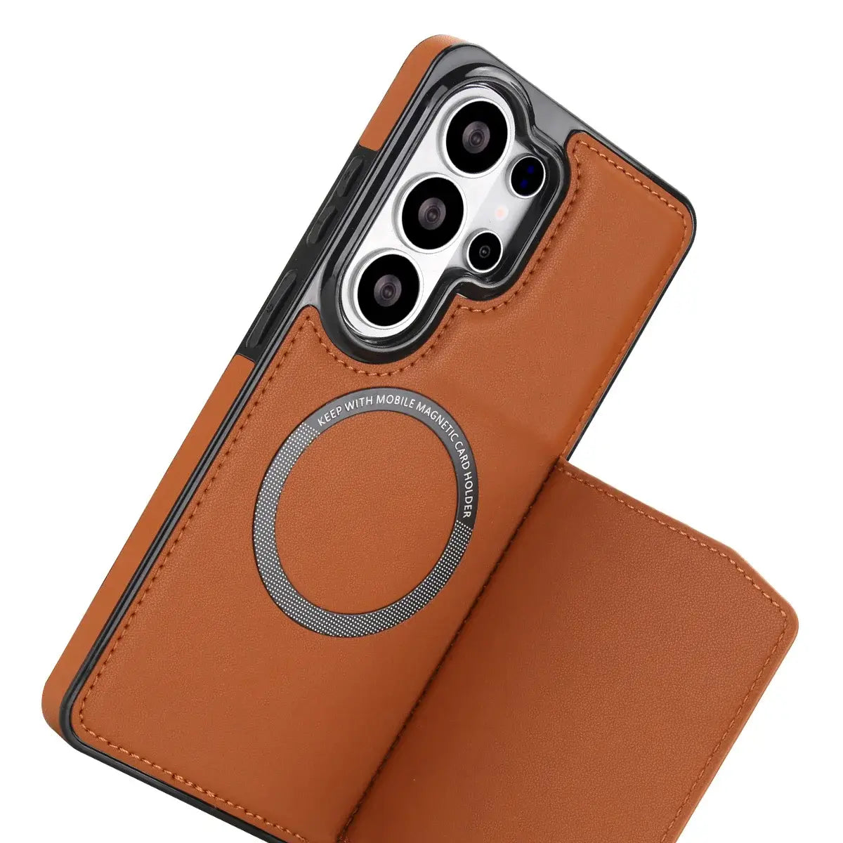 Buy Shockproof Protective Case with Card Holder, Magnetic Charging Compatibility & Hands-Free Viewing Stand - Vaun at Caseles-Samsung Galaxy S26 Ultra, Black