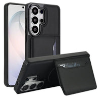 Buy Shockproof Protective Case with Card Holder, Magnetic Charging Compatibility & Hands-Free Viewing Stand - Vaun at Caseles-Samsung Galaxy S26 Ultra, Black
