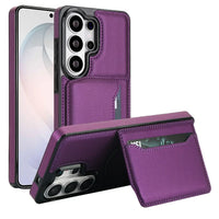 Buy Shockproof Protective Case with Card Holder, Magnetic Charging Compatibility & Hands-Free Viewing Stand - Vaun at Caseles-Samsung Galaxy S26 Ultra, Purple
