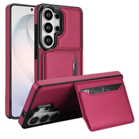 Buy Shockproof Protective Case with Card Holder, Magnetic Charging Compatibility & Hands-Free Viewing Stand - Vaun at Caseles-Samsung Galaxy S26 Ultra, Red