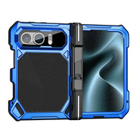 Buy Heavy-Duty Magnetic Case with Built-In PET Screen Protector, Hidden Hinge Kickstand & 18FT Drop Defense - VAUX at Caseles-iPhone Ultra, Black