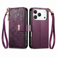 Buy PU Leather Wallet iPhone 17 Case with Card Slots, Wrist Strap, Stand, and Full Shockproof Protection, Willow at Caseles-iPhone 17 Pro Max, White